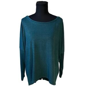 Uget Dark Green Jewel Neck Lightweight Super Soft High-Low HemTunic Size M